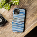 Blue Marbled Phone Cases iPhone 16 + Samsung + Apple + Google - all models, Vintage Marbled Design - Tough Cases