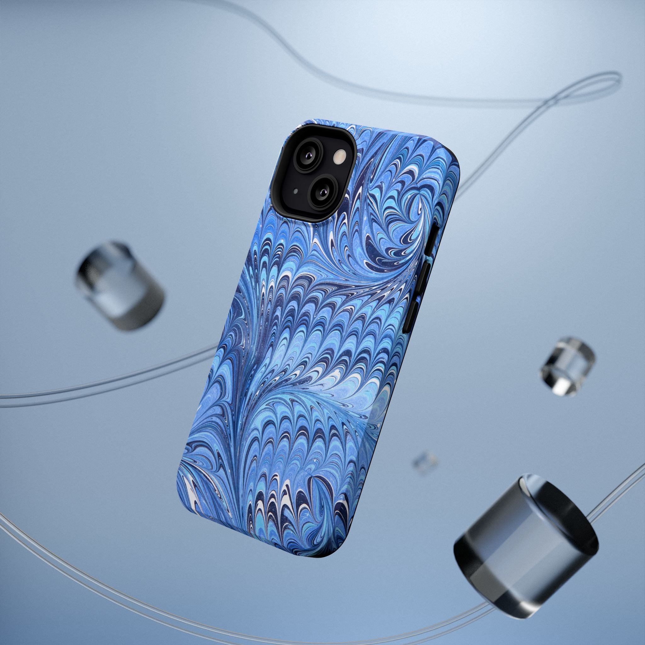 Blue Marbled Swirl Phone Case - Dual Layer Case