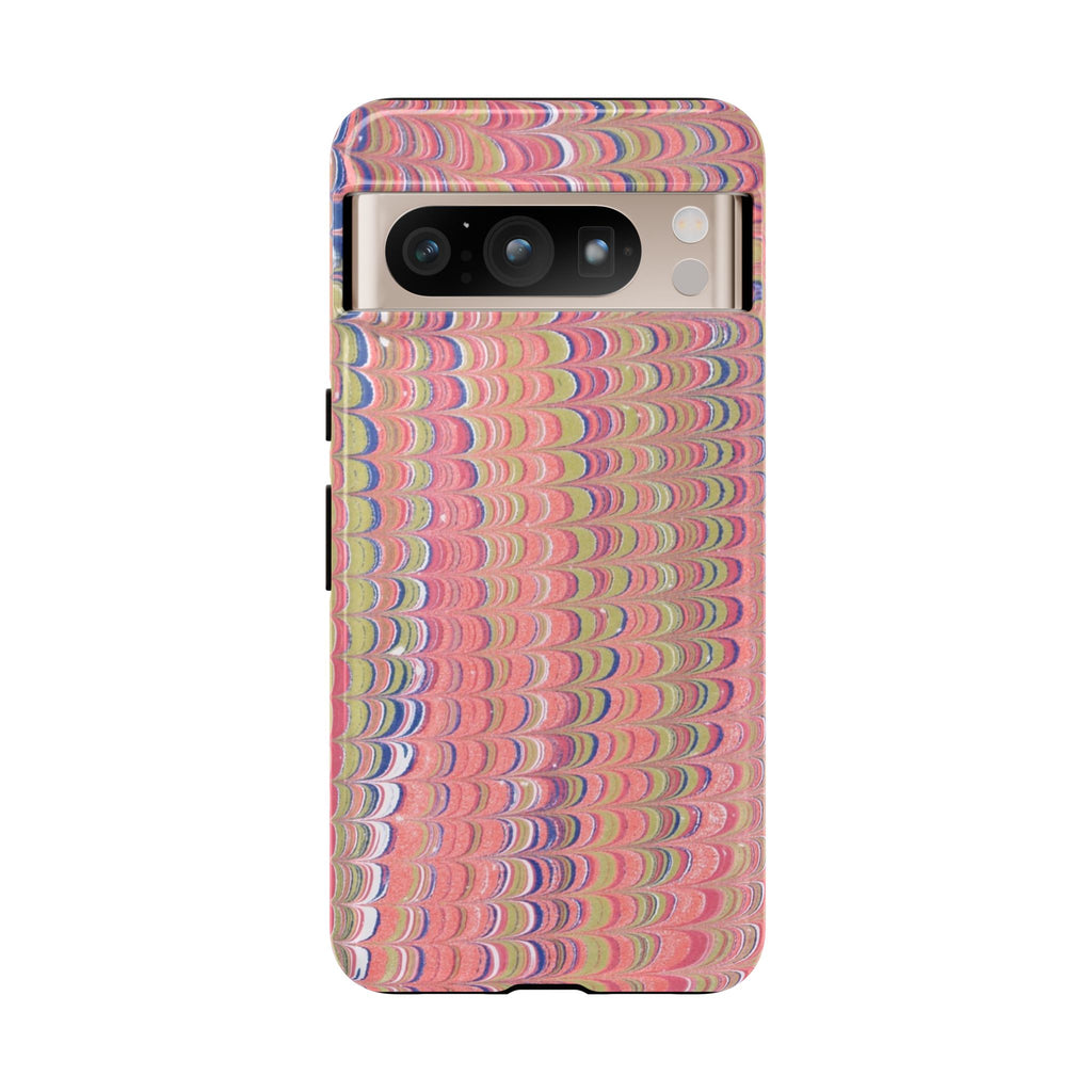 Pink Pastels Feather Marbled Vintage Design iPhone 16 + Samsung + Apple + Google - all models