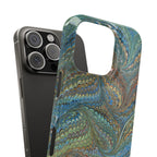 Blue and Green Swirl - Single Layer Glossy Phone Case