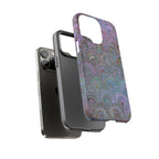 Lavender Marbled Peacock Durable Phone Case - Matte or Glossy