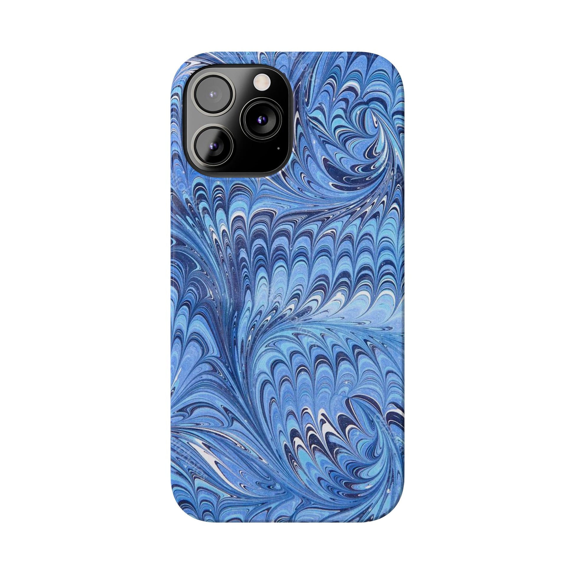 Blue Italian Marbled Design, Green and Blue Pallet, Slim Phone Case