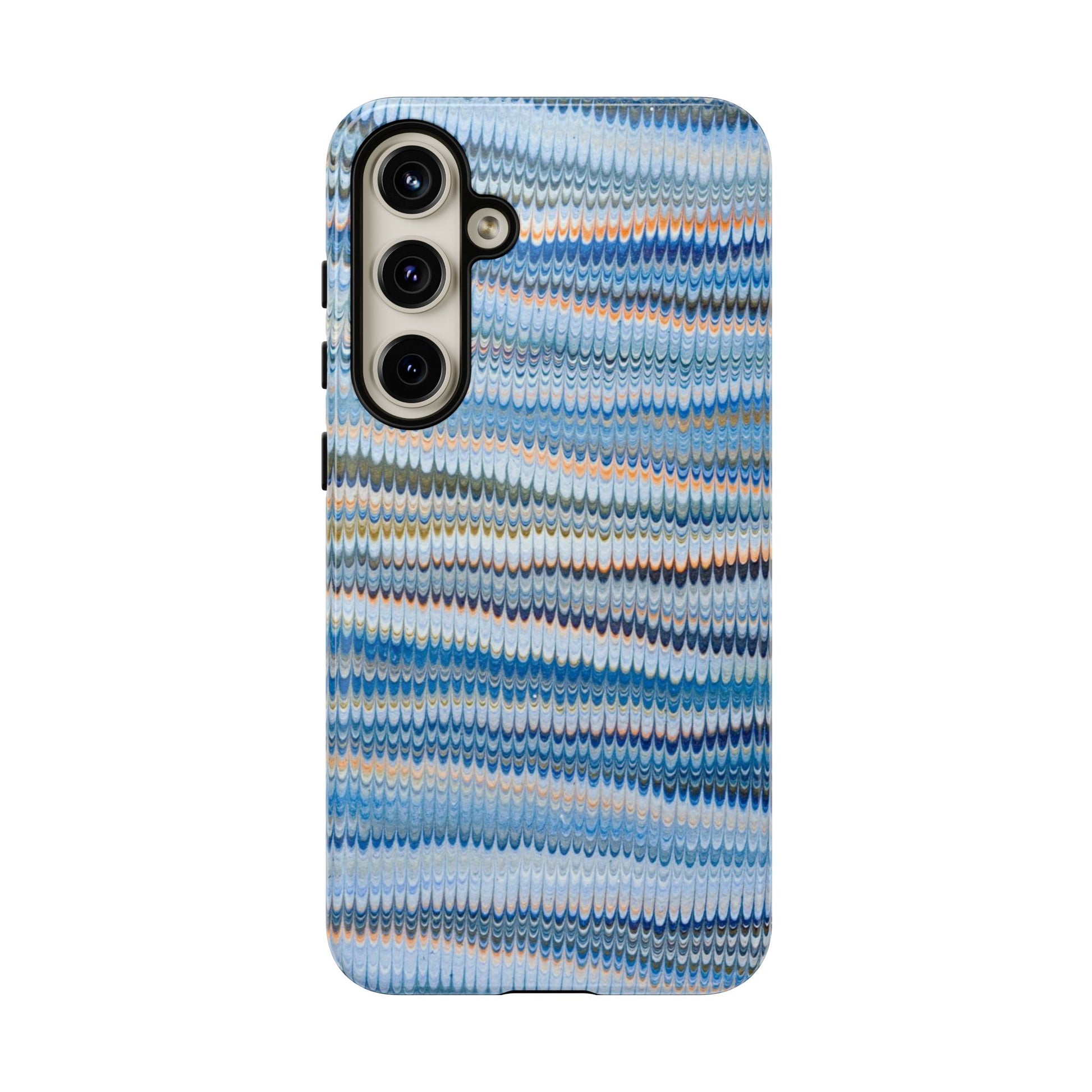 Blue Marbled Phone Cases iPhone 16 + Samsung + Apple + Google - all models, Vintage Marbled Design - Tough Cases