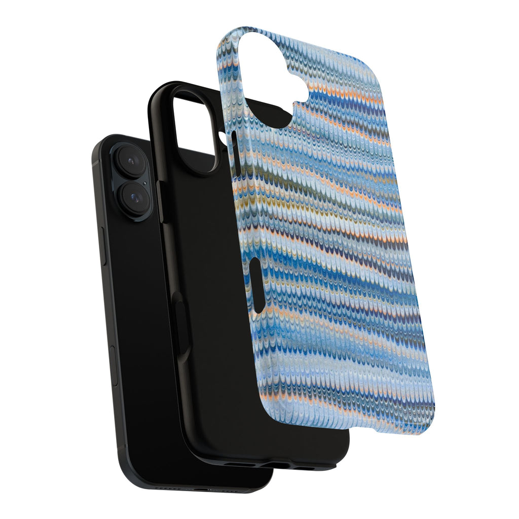 Blue Marbled Phone Cases iPhone 16 + Samsung + Apple + Google - all models, Vintage Marbled Design - Tough Cases