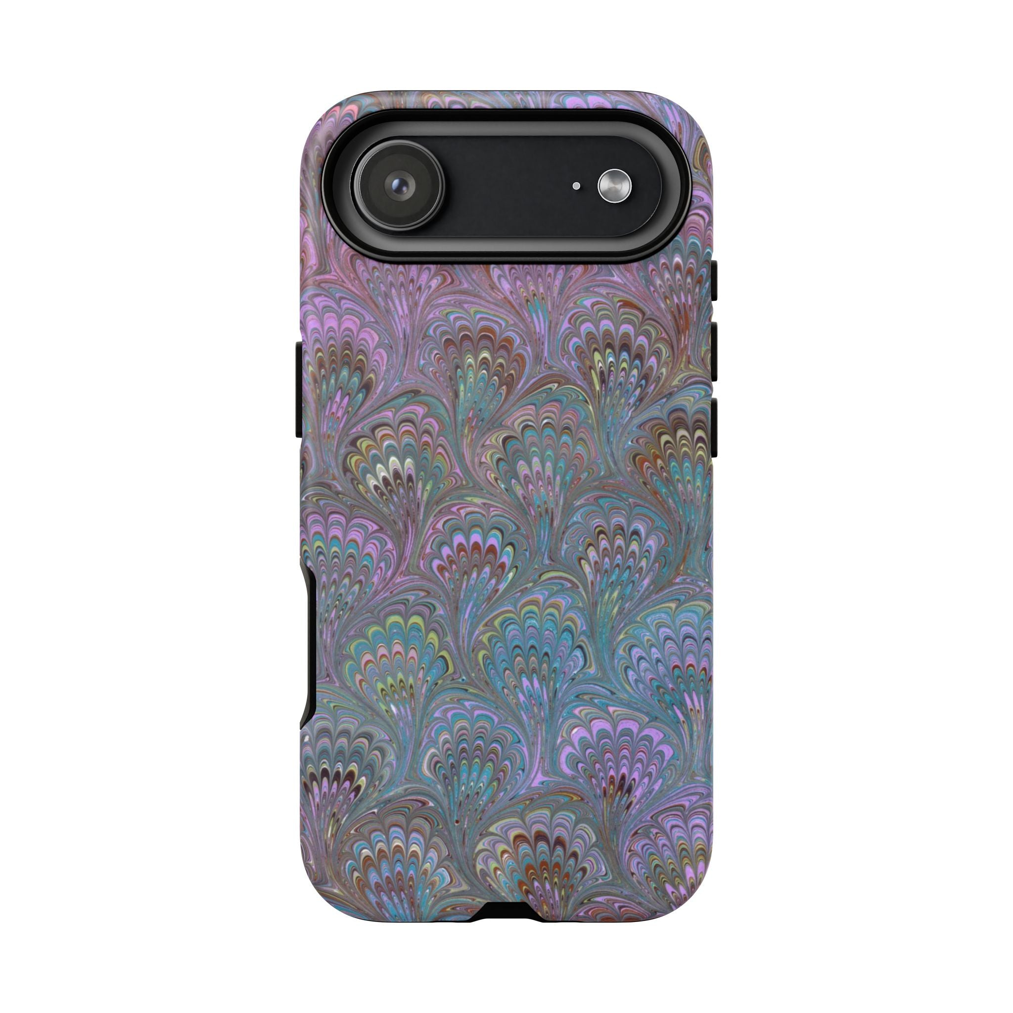 Lavender Marbled Peacock Durable Phone Case - Matte or Glossy