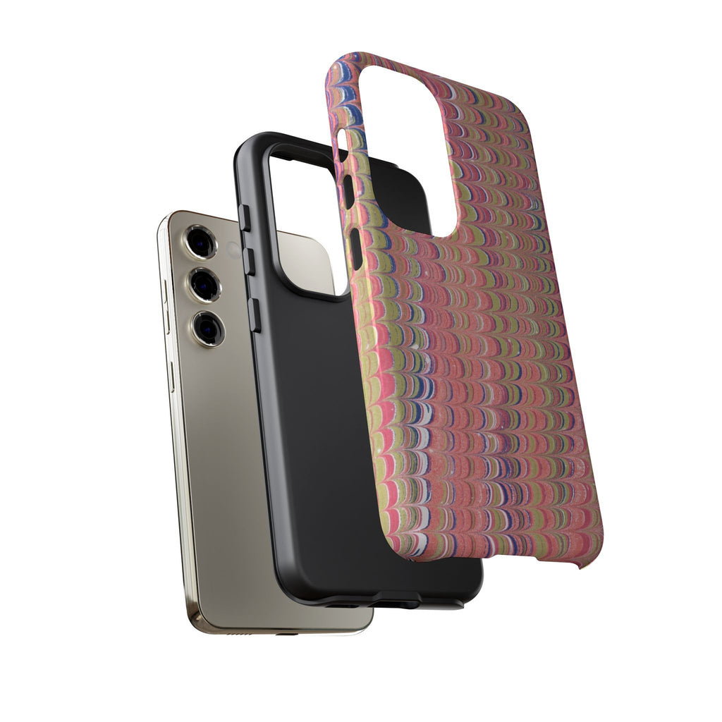 Pink Pastels Feather Marbled Vintage Design iPhone 16 + Samsung + Apple + Google - all models