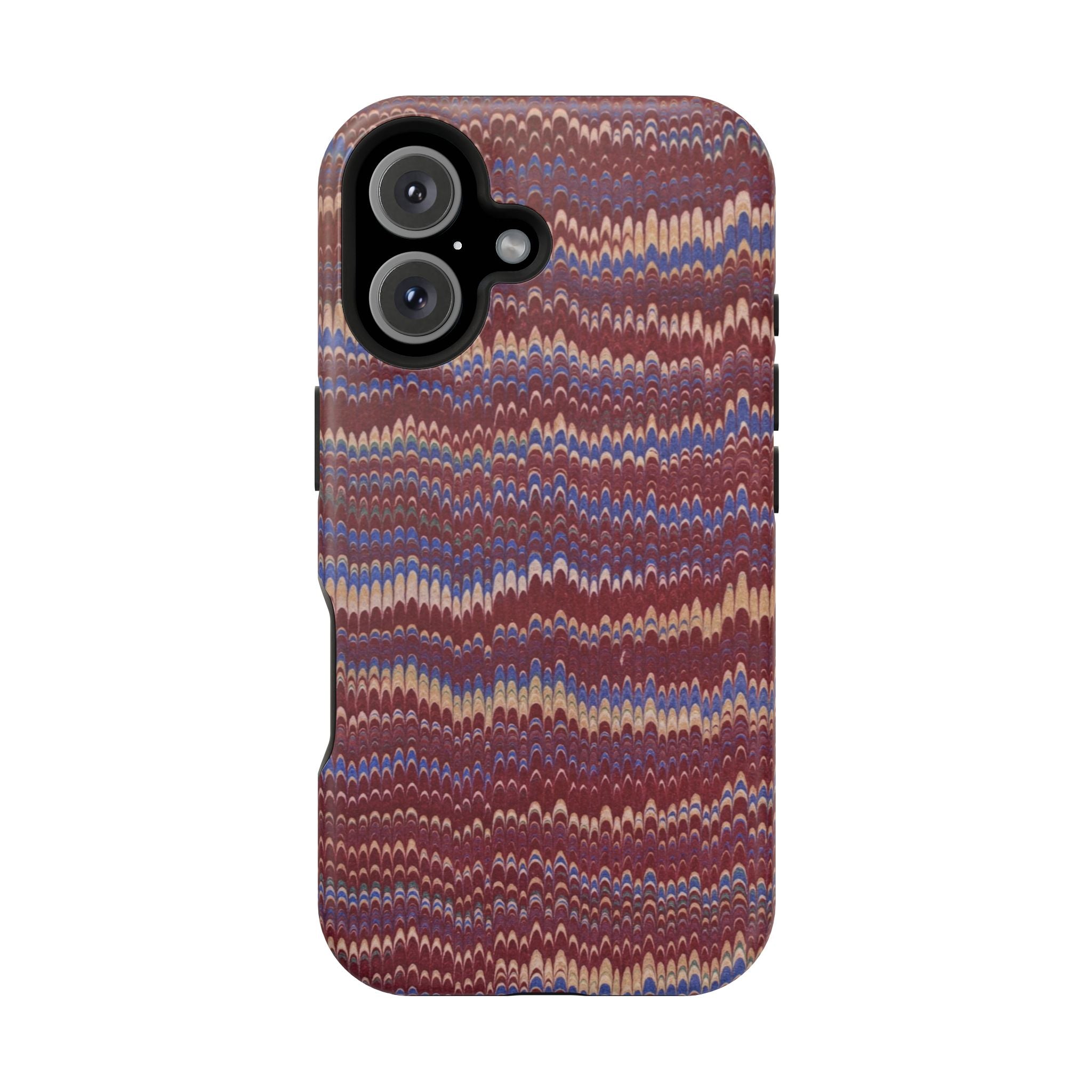 Burgundy and Blue Hues Italian Vintage Marble Design Phone Case for Apple + Samsung