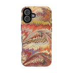 Rust + Gold Italian Marbled Design Magnetic MAG SAFE - Dual Layer Case - Glossy or Matte