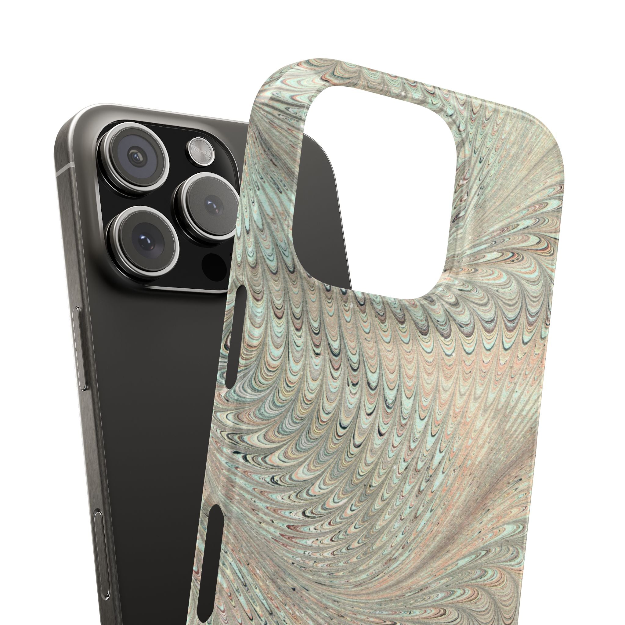 Mint + Green Italian Marbled Phone Case, Mag Safe