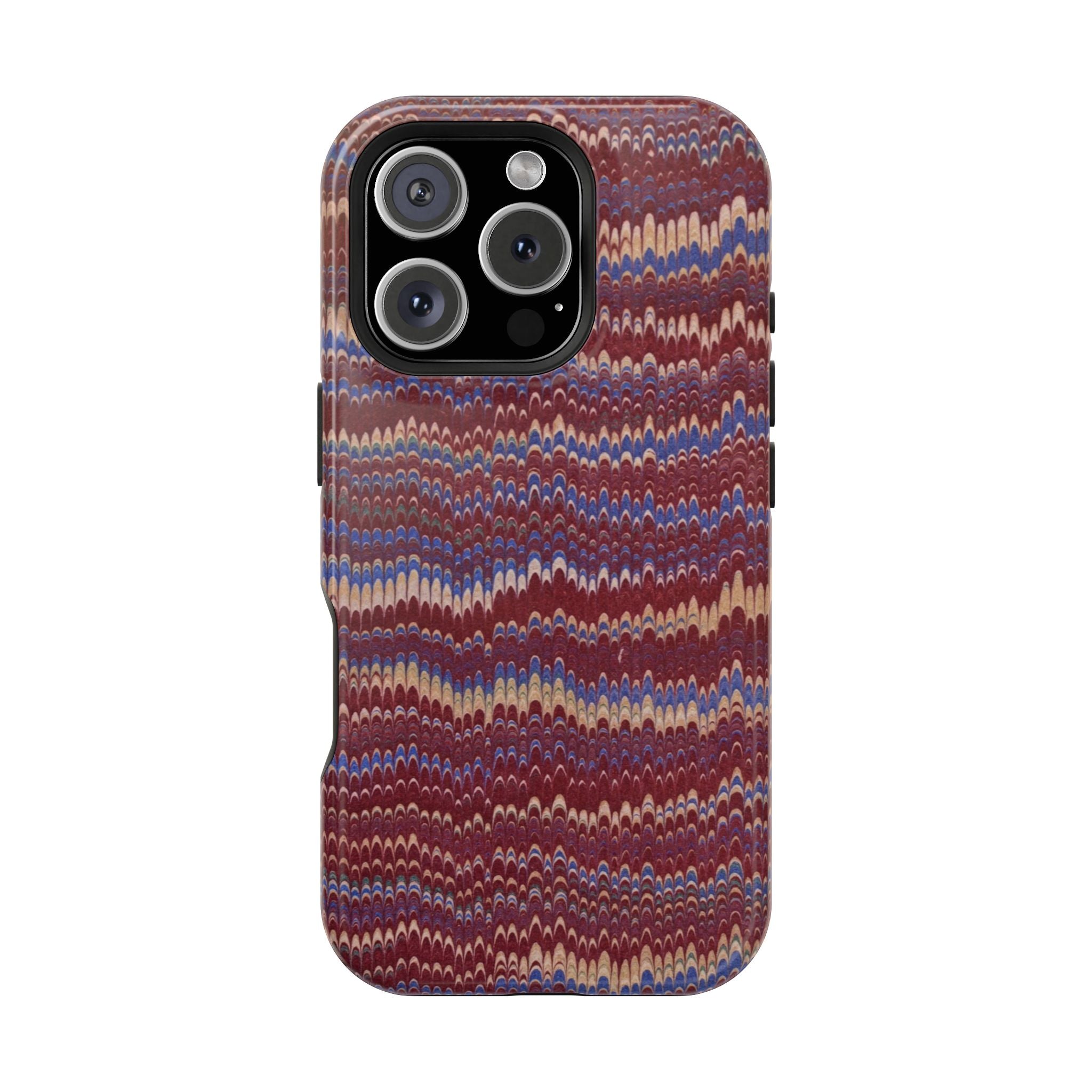 Burgundy and Blue Hues Italian Vintage Marble Design for Apple + Samsung