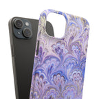 Marbled Feather Lavender + Purple Swirl - Single Layer Slim Phone Case