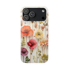 Pink Floral Pressed Flowers - Slim Case