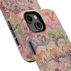 Marbled Pastel Pink and Green Impact-Resistant Phone Case for Apple + Samsung