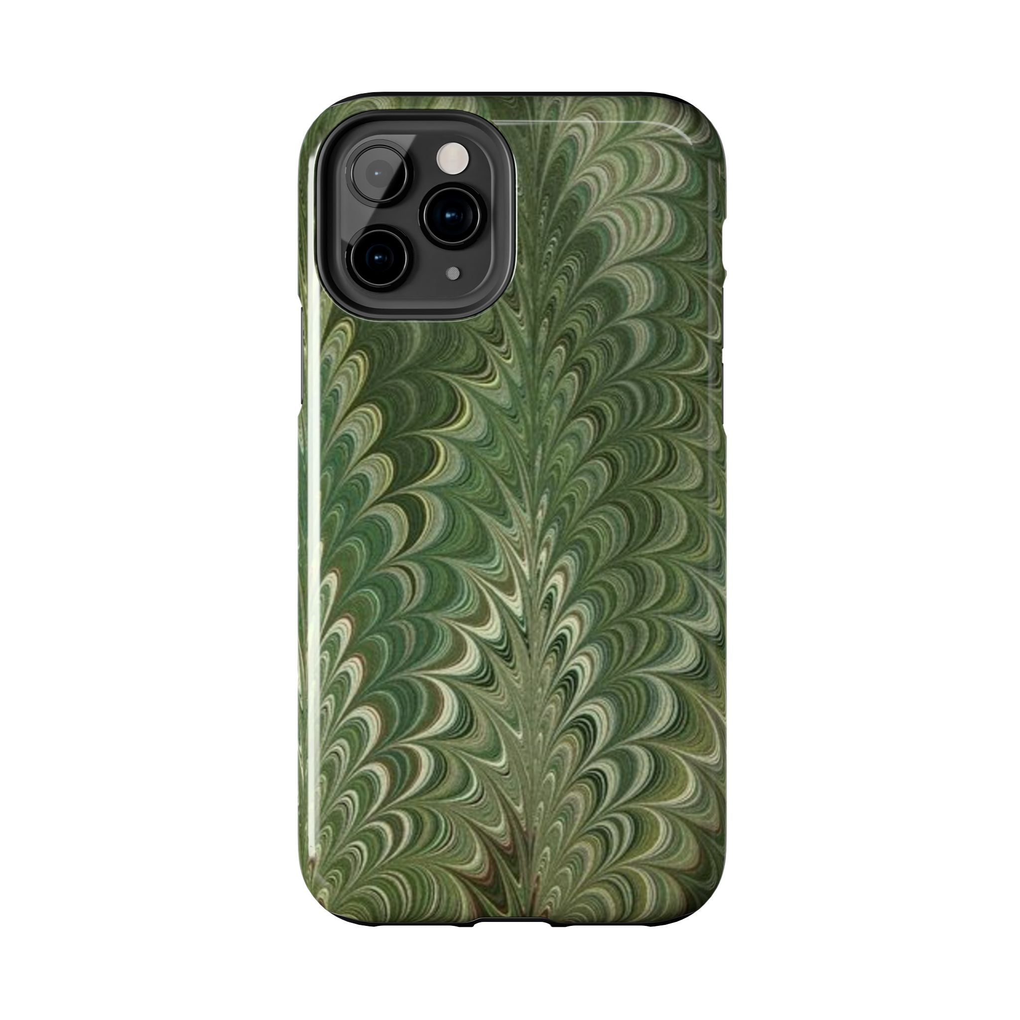 Deep Green Marble Italian Tough Phone Case — Durable Marbled Phone Case