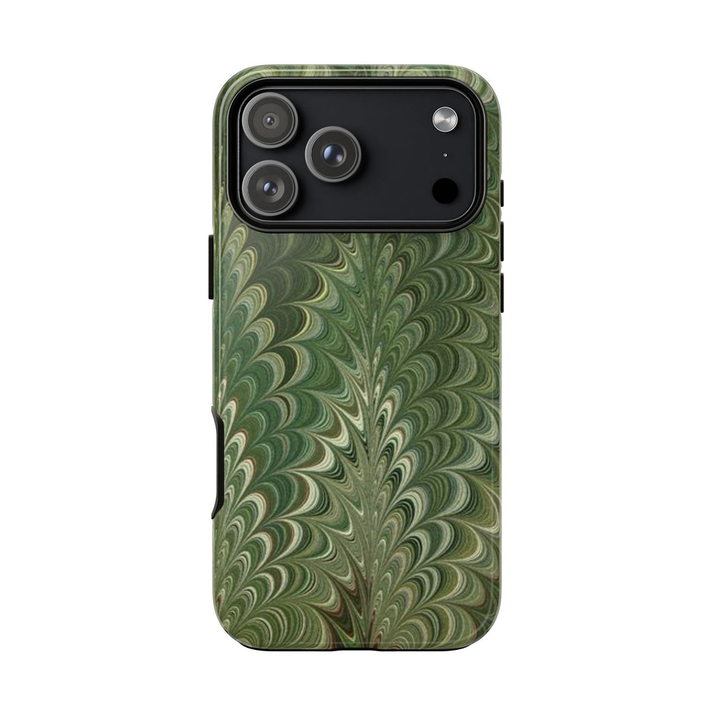 Deep Green Chevron Marbled Phone Case — Tough Protective Phone Cover