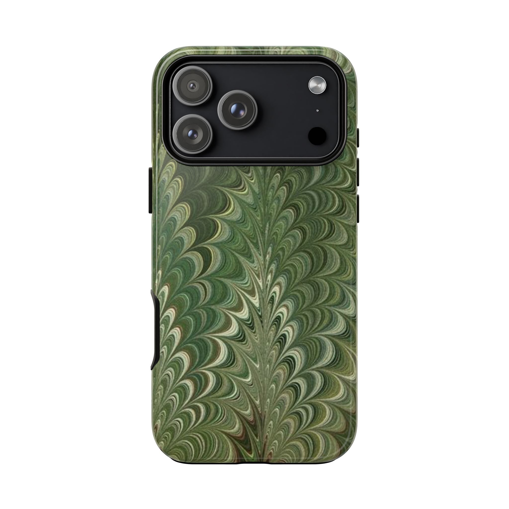 Deep Green Chevron Marbled Phone Case — Tough Protective Phone Cover