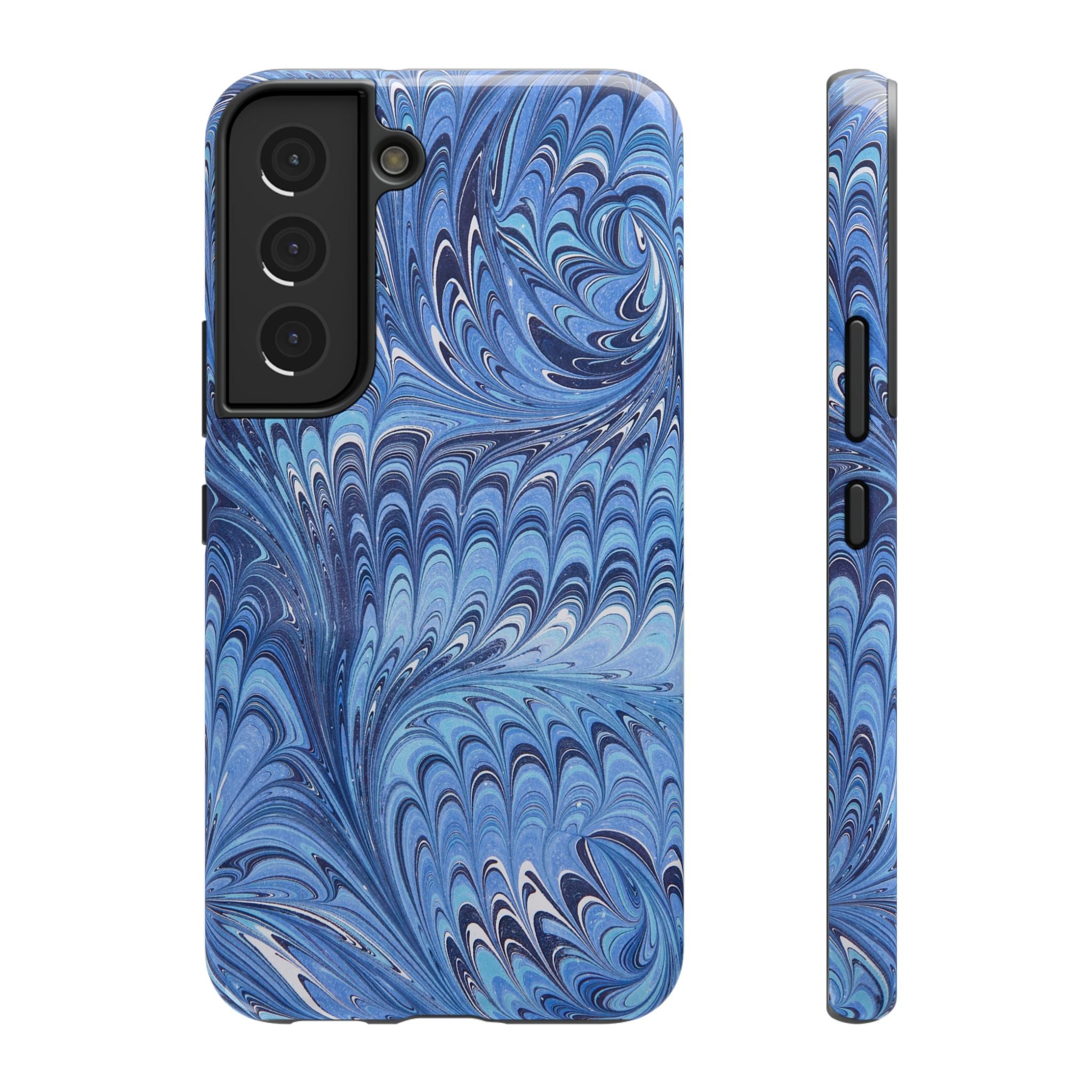 Blue Marbled Swirl Phone Case - Dual Layer Case
