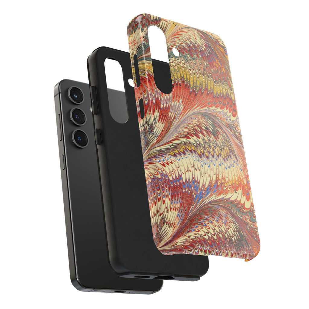 Marbled Swirl Tough Phone Case - Red Rust Orange Fall Colors, Heavy Duty Case. Alternative: Protective Phone Cover, Durable Smartphone Case,