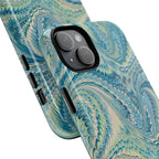 Aqua + Green Marble Phone Case - Impact-Resistant Durable - Dual Cover Design