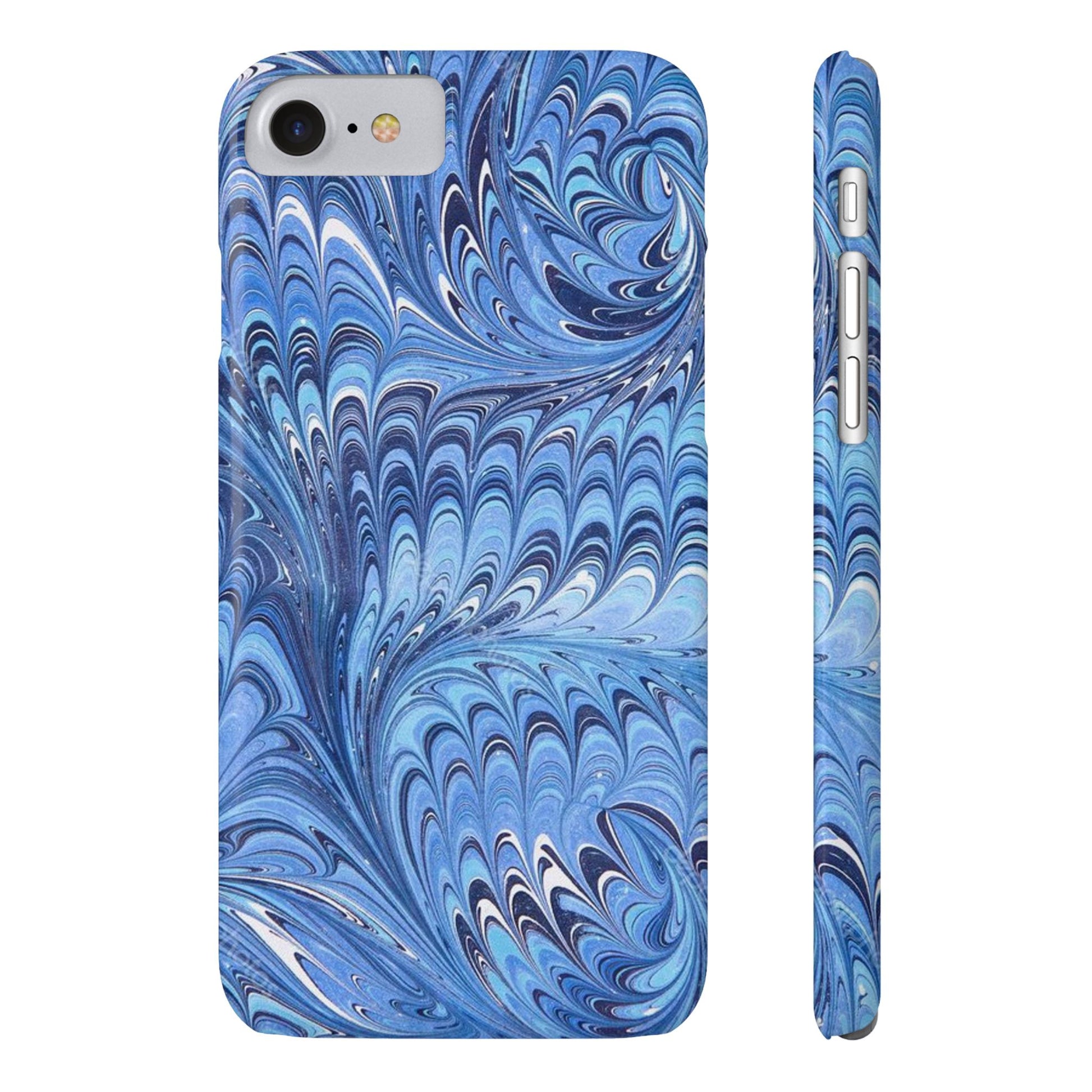 Blue Italian Marbled Design, Green and Blue Pallet, Slim Phone Case