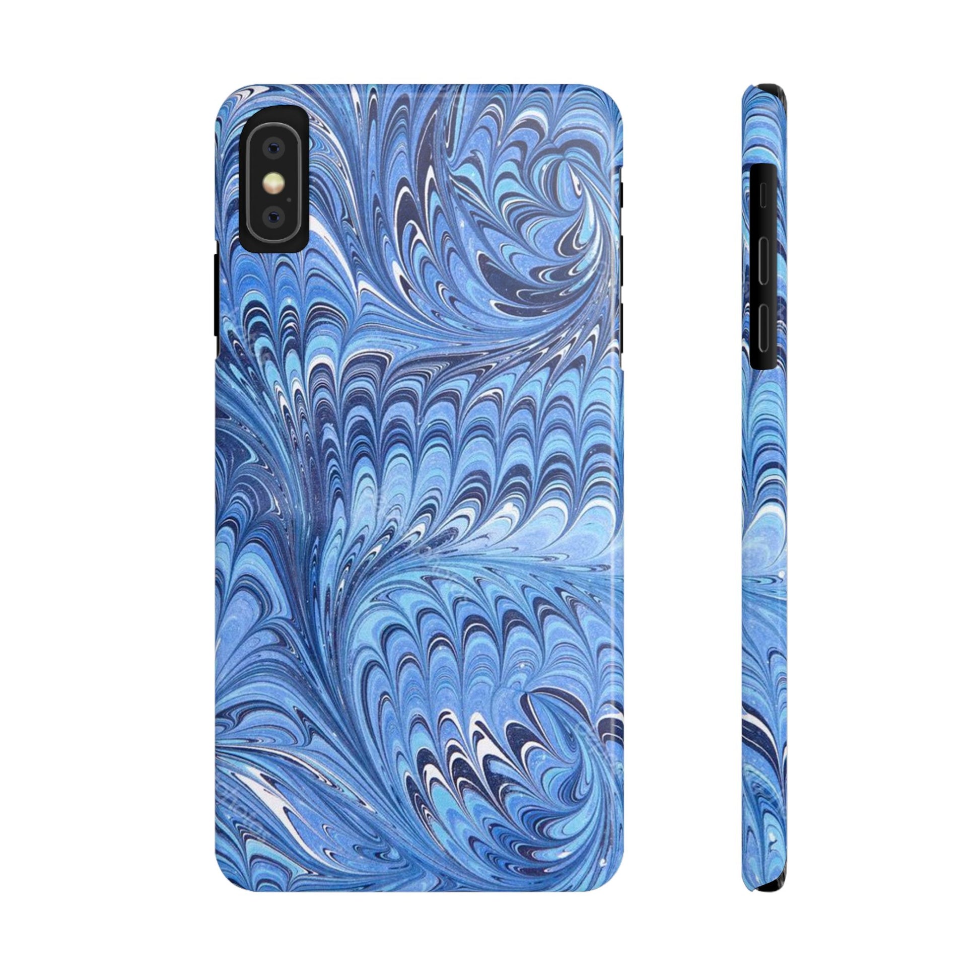 Blue Italian Marbled Design, Green and Blue Pallet, Slim Phone Case