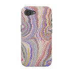 Pink and Lavender Pastel Italian Vintage Feathered Design Dual Layer Durable Phone Case