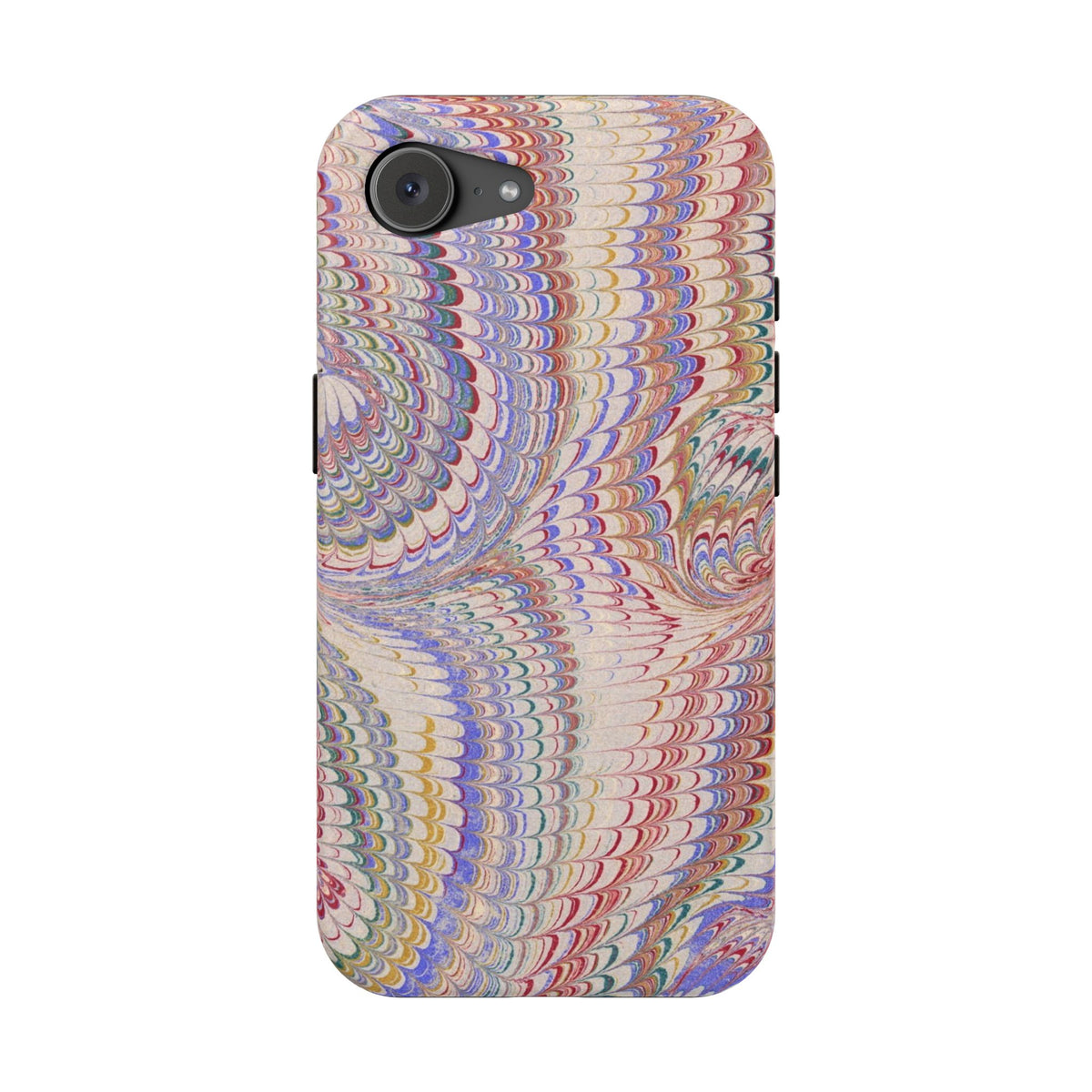 Pink and Lavender Pastel Italian Vintage Feathered Design Dual Layer Durable Phone Case