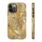 Golden Yellow Marbled Italian Phone Case - Dual Layer - Matte or Glossy