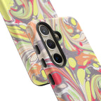 Yellow and Pink Swirl Marbled Italian Phone Case - Dual Layer - Matte or Glossy