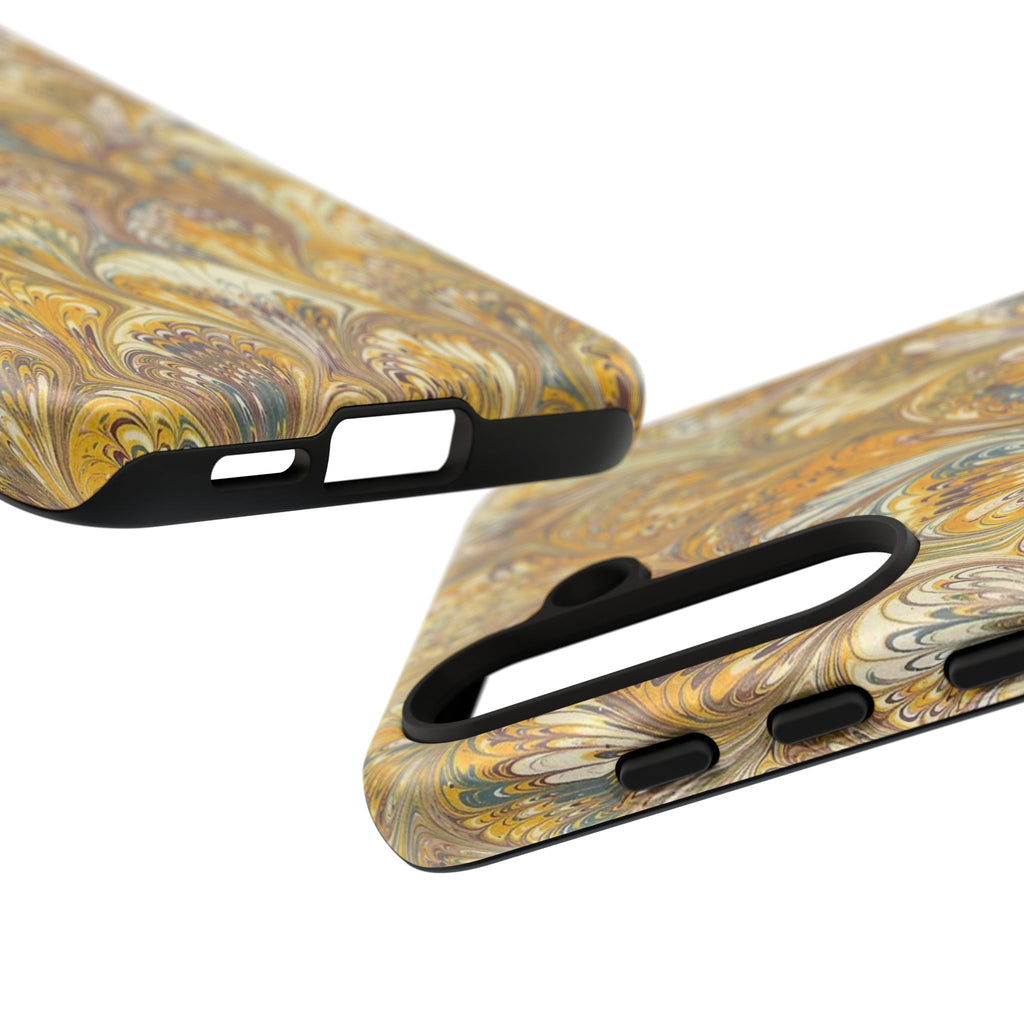 Golden Yellow Marbled Italian Phone Case - Dual Layer - Matte or Glossy