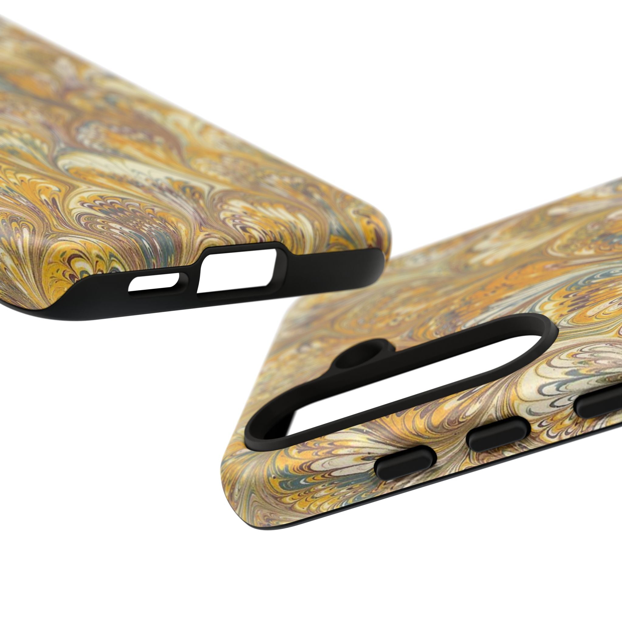 Golden Yellow Marbled Italian Phone Case - Dual Layer - Matte or Glossy