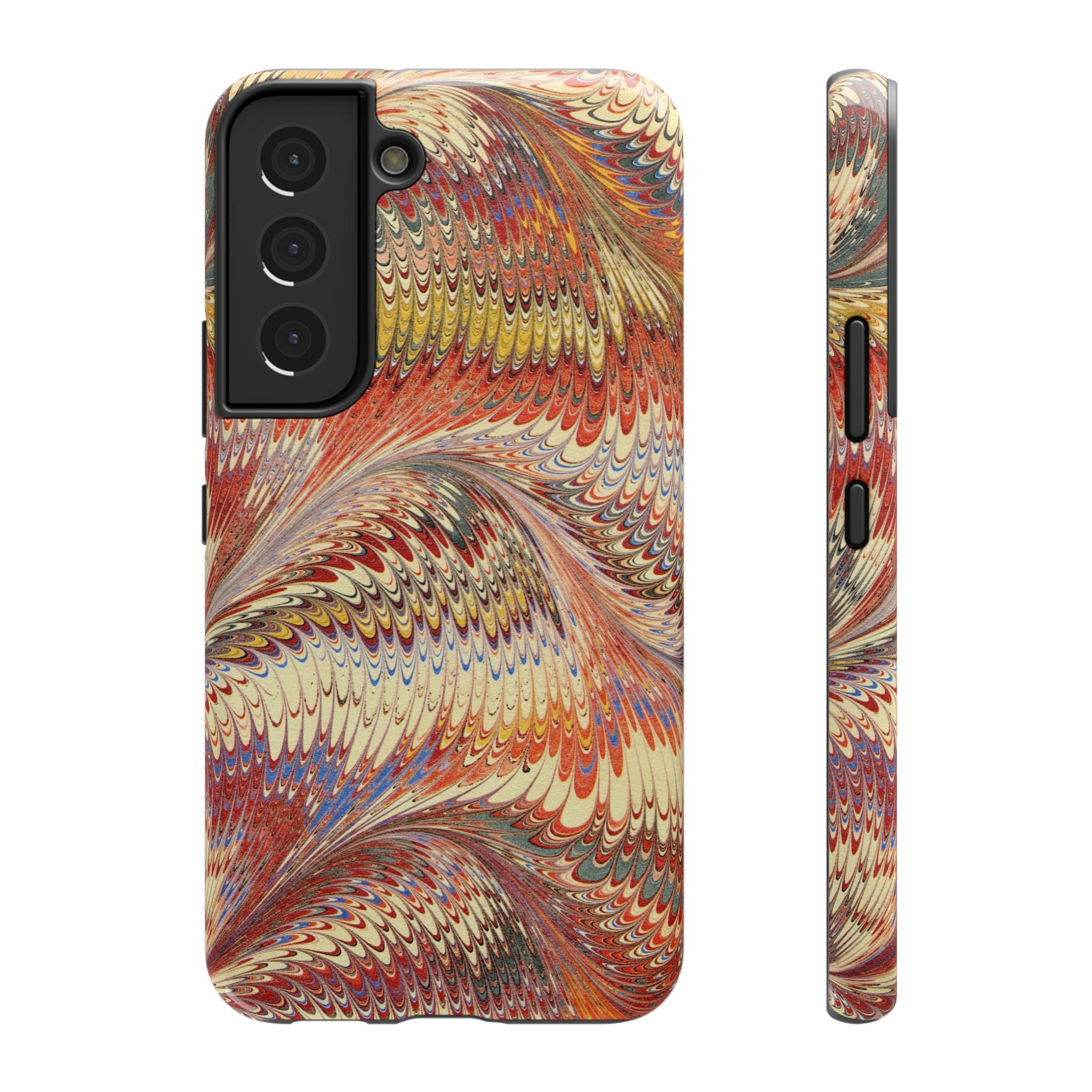 Rust and Gold Italian Vintage Marble Design Durable Phone Case for Apple + Samsung