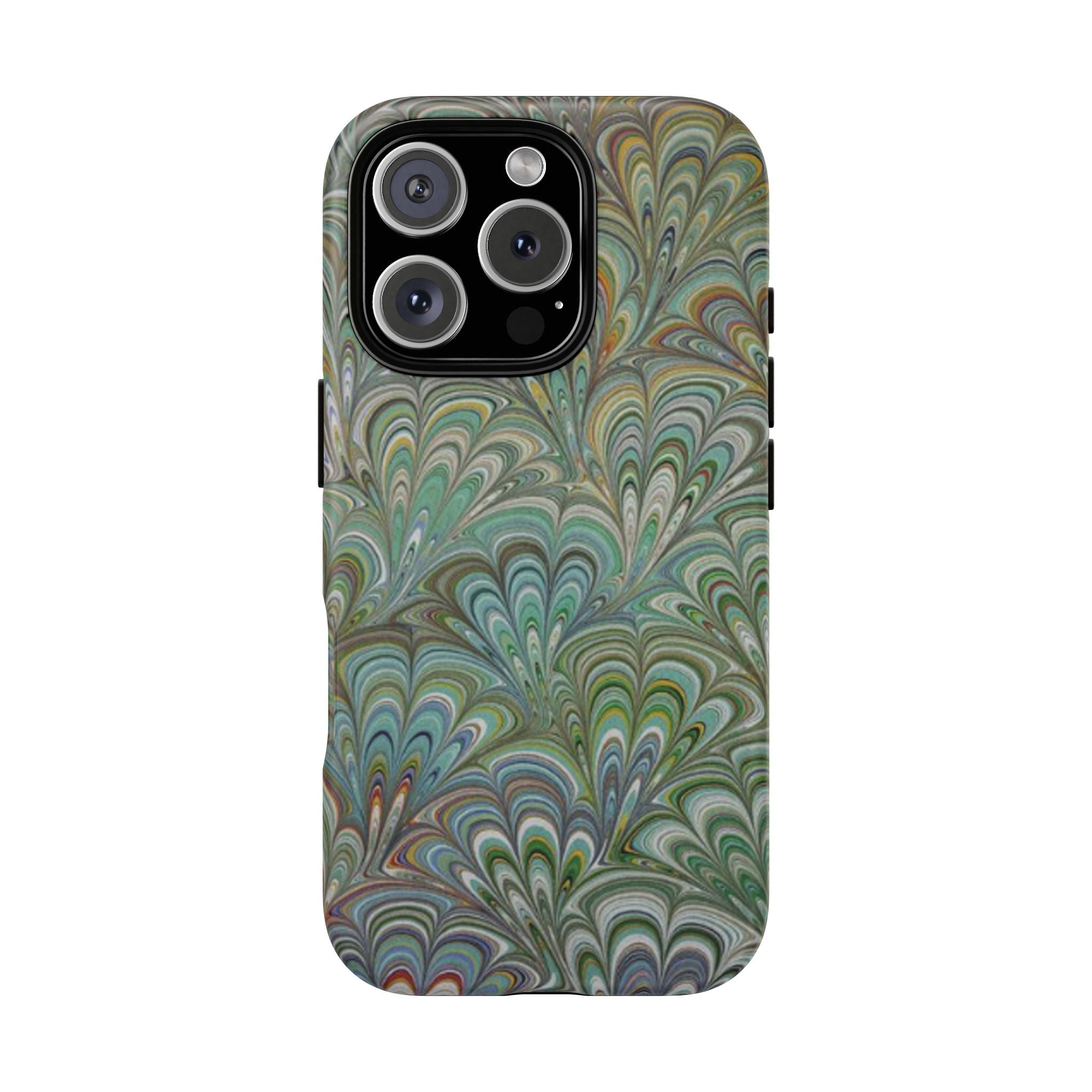 Green Peacock Marbled Phone Case — "Tough Cases" Ultra-Tough Protective Cover