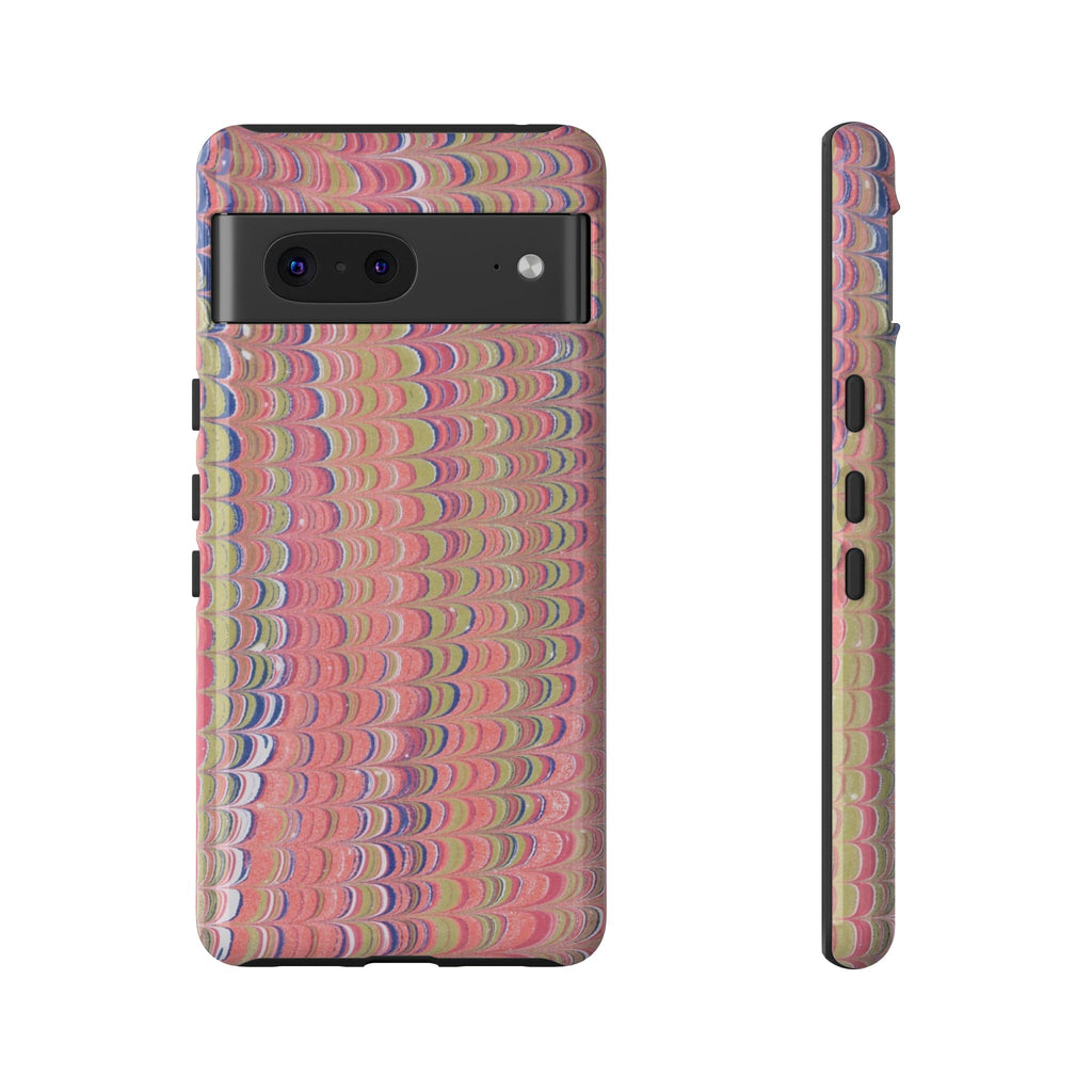 Pink Pastels Feather Marbled Vintage Design iPhone 16 + Samsung + Apple + Google - all models