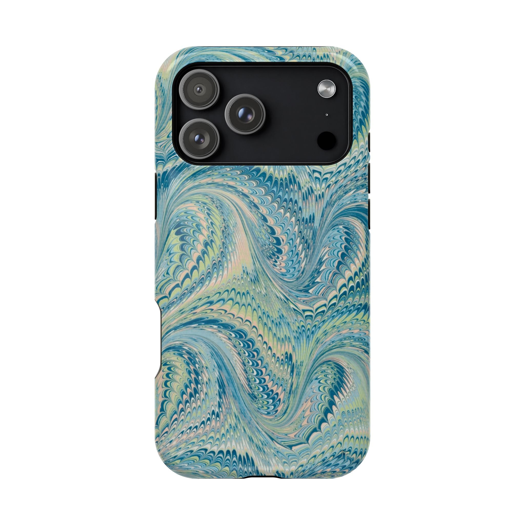 Aqua and Green Marble Phone Case - Impact-Resistant Durable Case for Apple & Samsung - Dual Cover Design