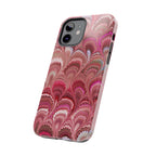 Pink Peacock Marble Italian Tough Phone Case — Durable Marbled Phone Case