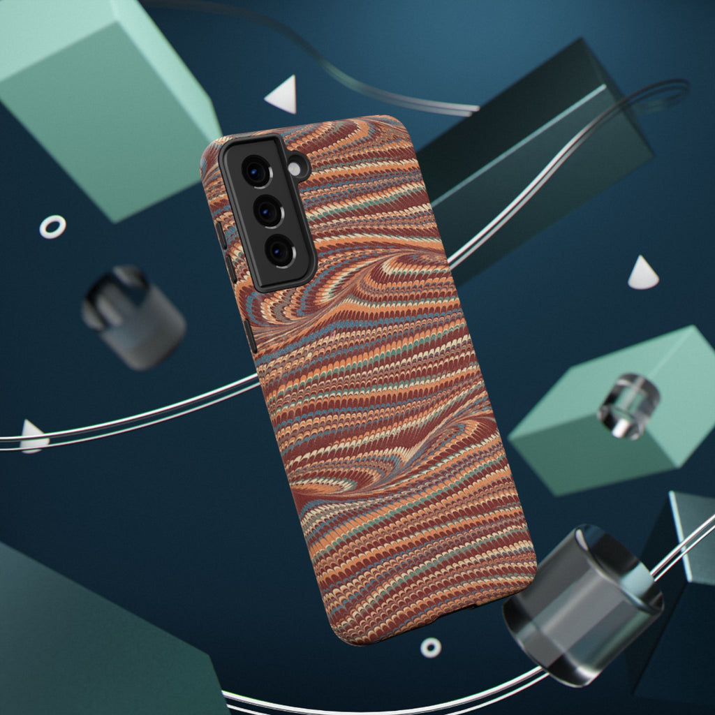 Neutrals Burgundy, Beige, Rust Hues Italian Vintage Marble Design Phone Case for Apple + Samsung