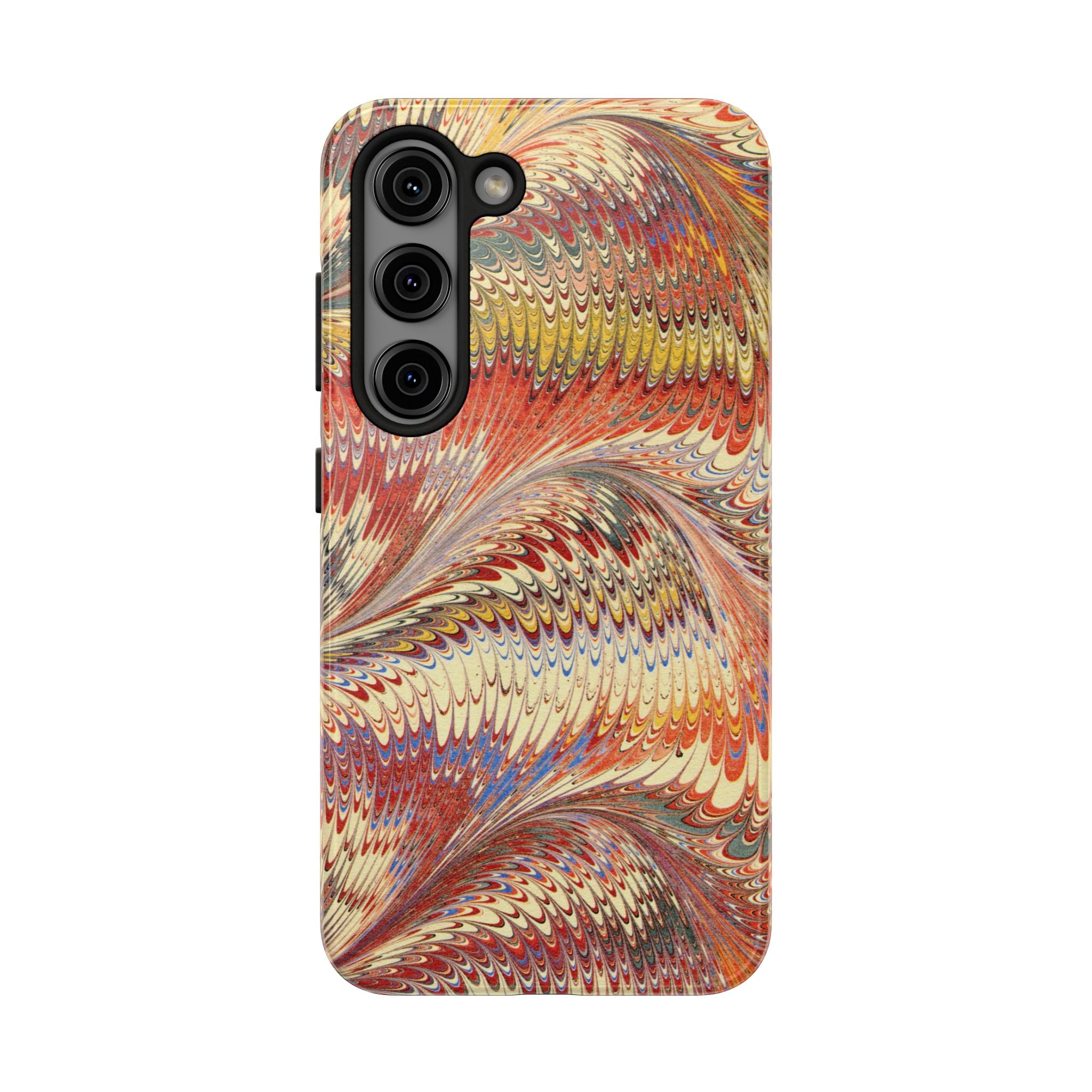 Rust and Gold Marble Italian Tough Phone Case — Durable Marbled Phone Case