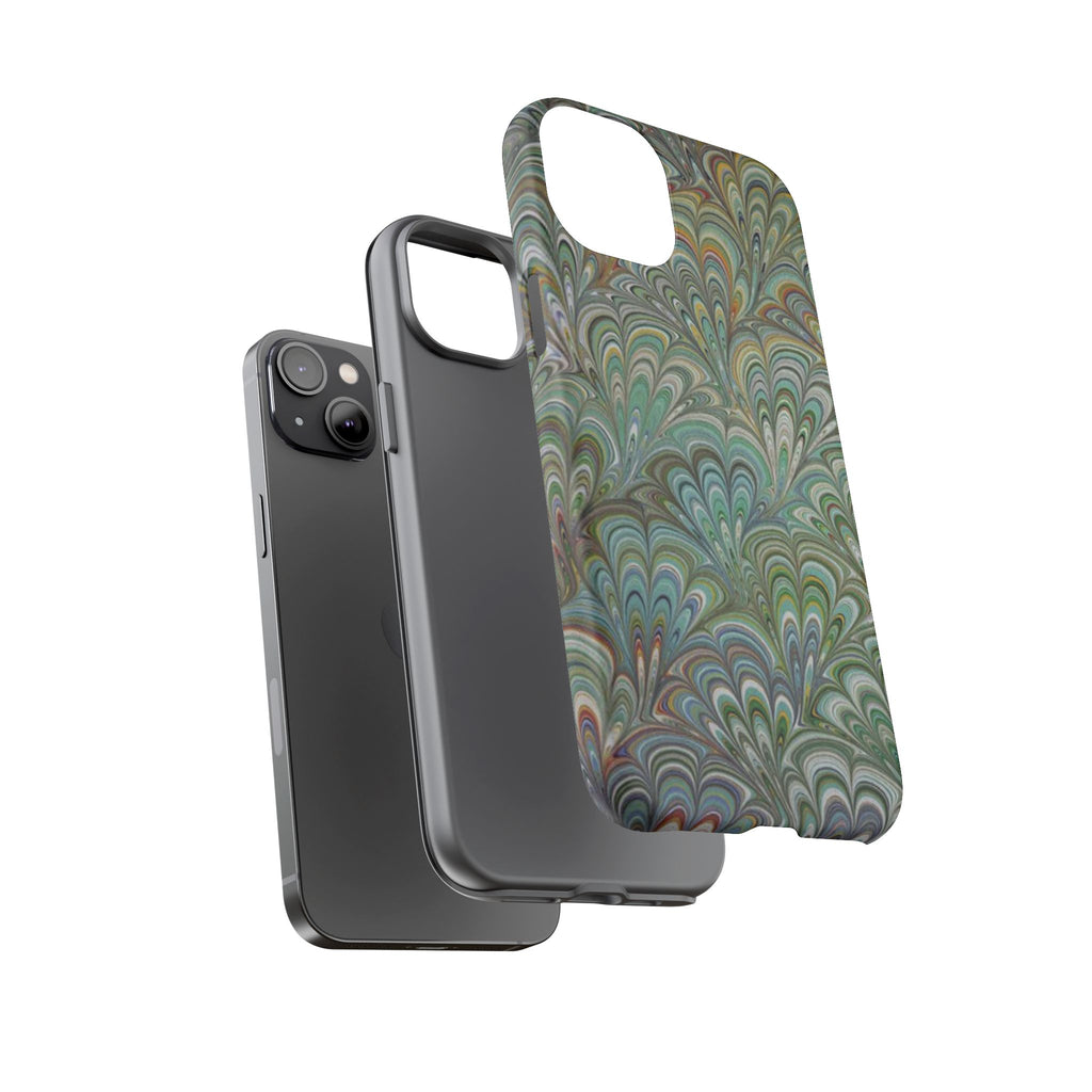 Green Peacock Marbled Phone Case — "Tough Cases" Ultra-Tough Protective Cover