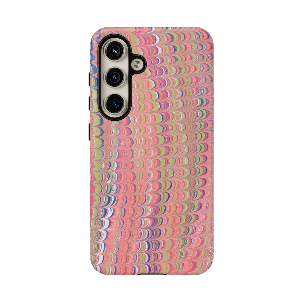 Pink Pastels Feather Marbled Vintage Design iPhone 16 + Samsung + Apple + Google - all models