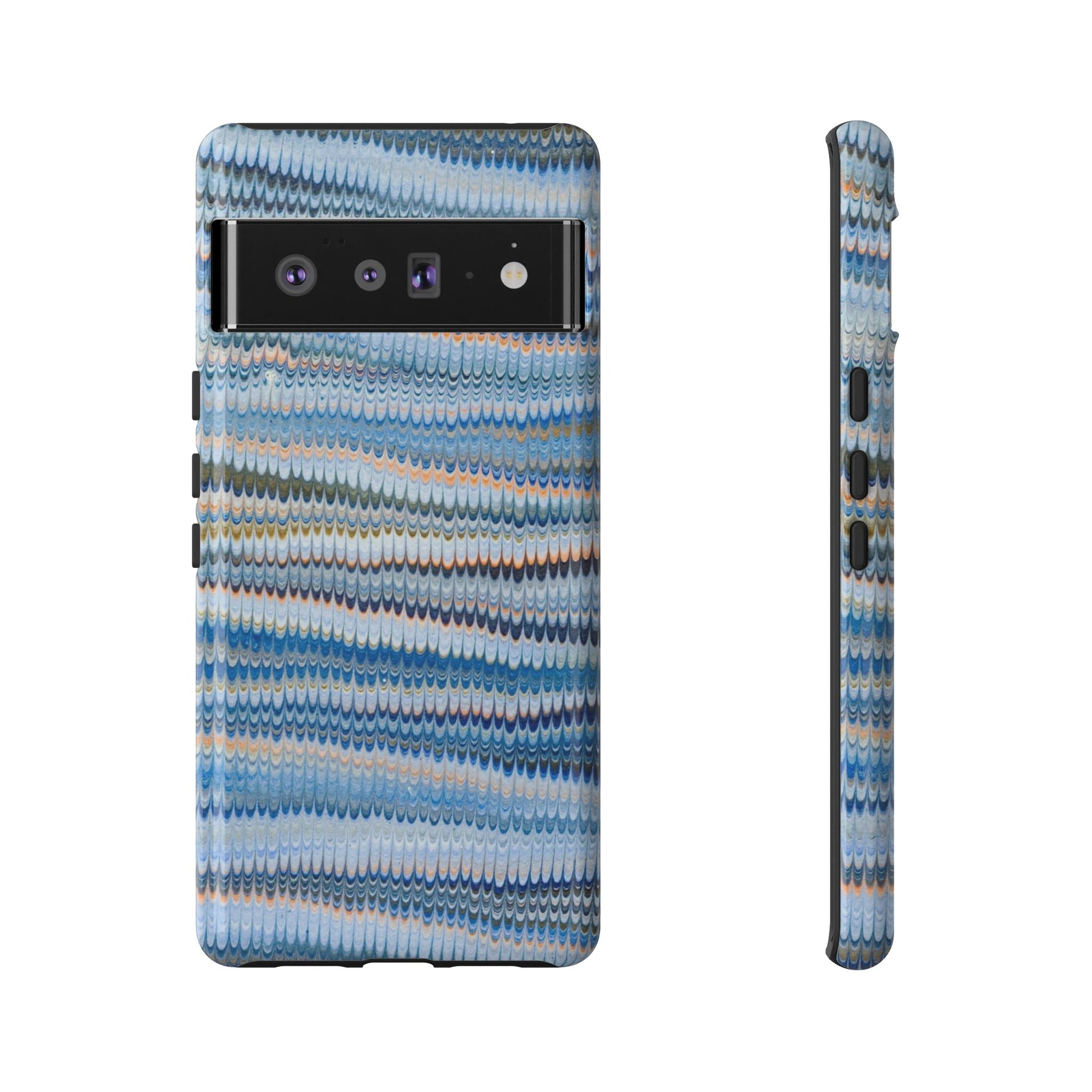 Blue Marbled Phone Cases iPhone 16 + Samsung + Apple + Google - all models, Vintage Marbled Design - Tough Cases