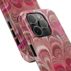 Pink Peacock Marble Italian Tough Phone Case — Durable Marbled Phone Case