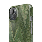 Deep Green Cheveron Marbled Phone Case - Single Layer Slim Case