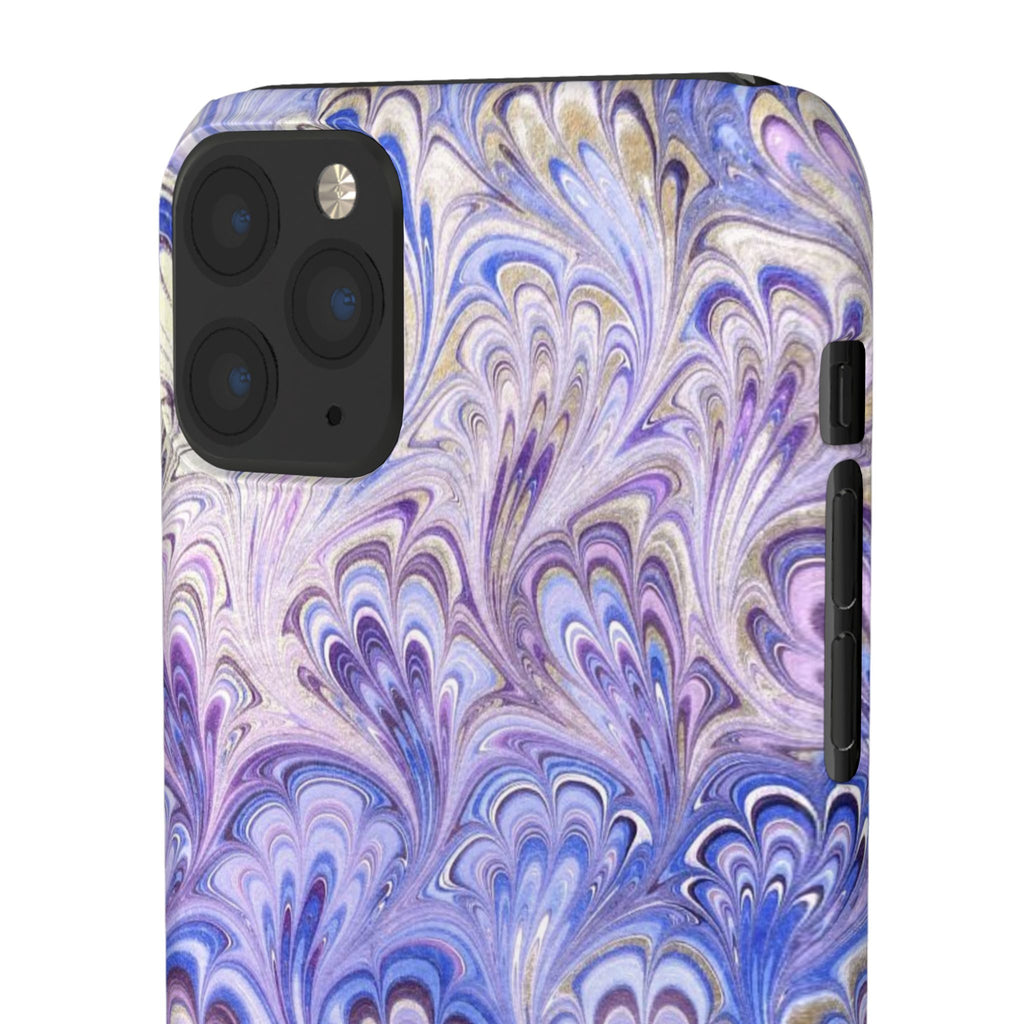 Marbled Feather Lavender + Purple Swirl - Single Layer Slim Phone Case