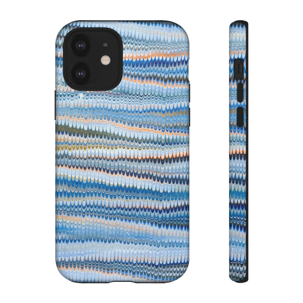 Blue Marbled Phone Cases iPhone 16 + Samsung + Apple + Google - all models, Vintage Marbled Design - Tough Cases