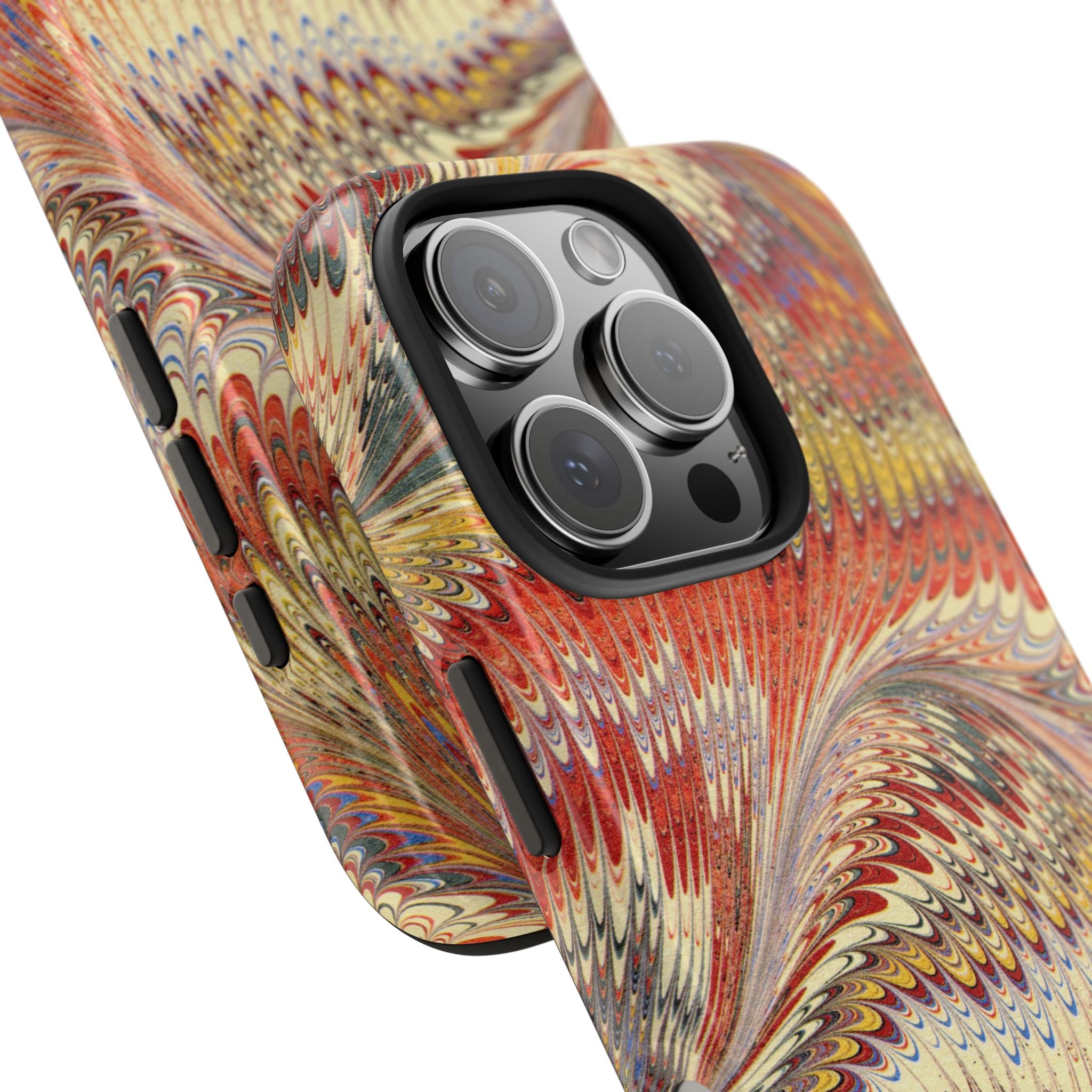 Rust and Gold Marble Italian Tough Phone Case — Durable Marbled Phone Case