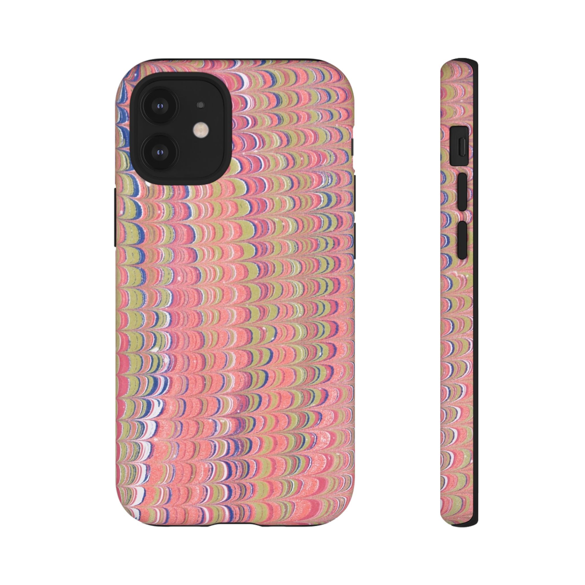 Pink Pastels Feather Marbled Vintage Design iPhone 16 + Samsung + Apple + Google - all models
