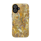 Golden Yellow Marbled Italian Phone Case - Dual Layer - Matte or Glossy