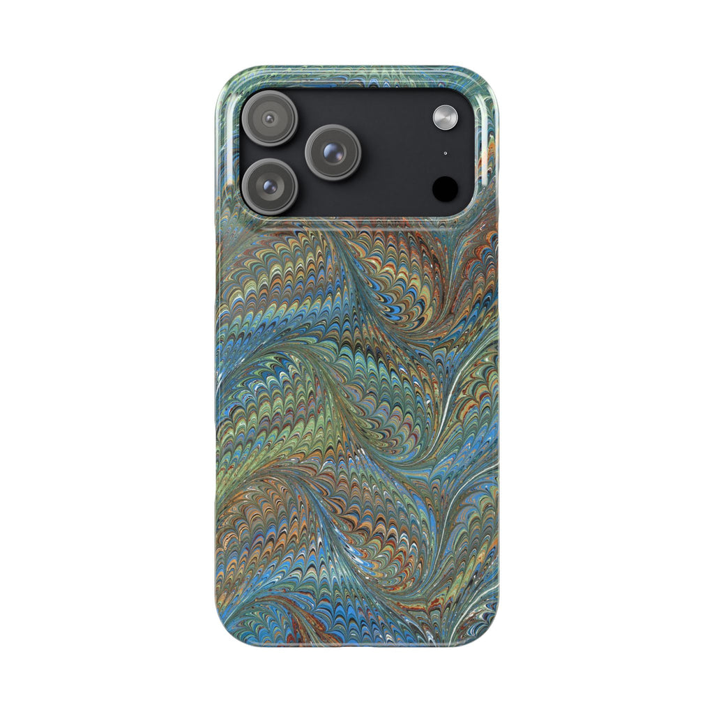 Blue and Green Swirl - Single Layer Glossy Phone Case