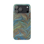 Blue and Green Swirl - Single Layer Glossy Phone Case